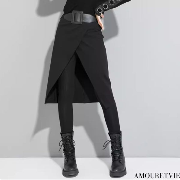 レイヤード風ストレートパンツ スタイリッシュ /レディース モレビー|モード系ファッションブランド